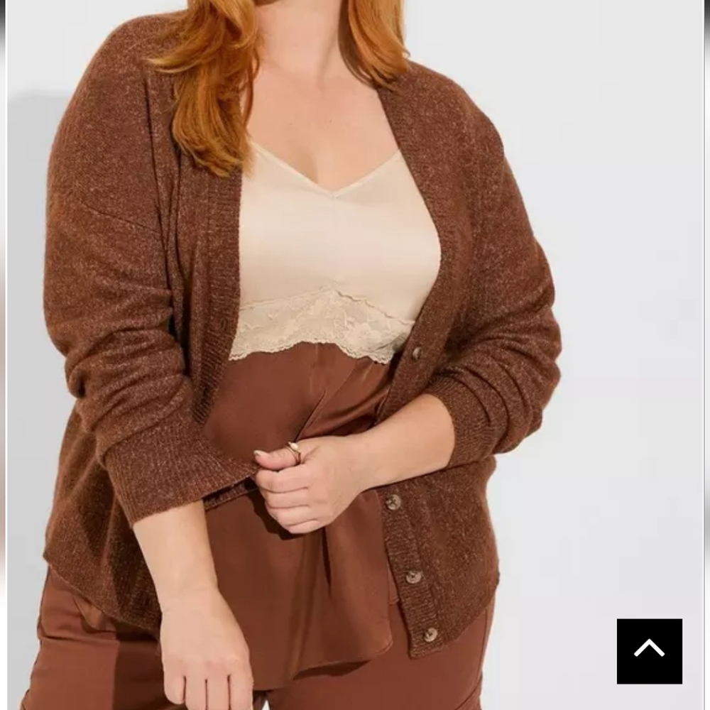Torrid V-Neck Drop‎ Shoulder Vegan Cardigan Sweater Size 2X